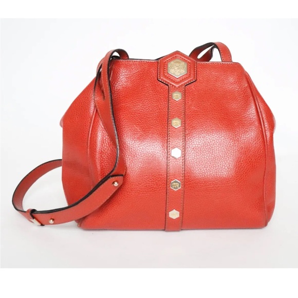 Perfect summer BAG - Vintage Orange Brown Leather bag. Made in France. - Picture 3 of 9